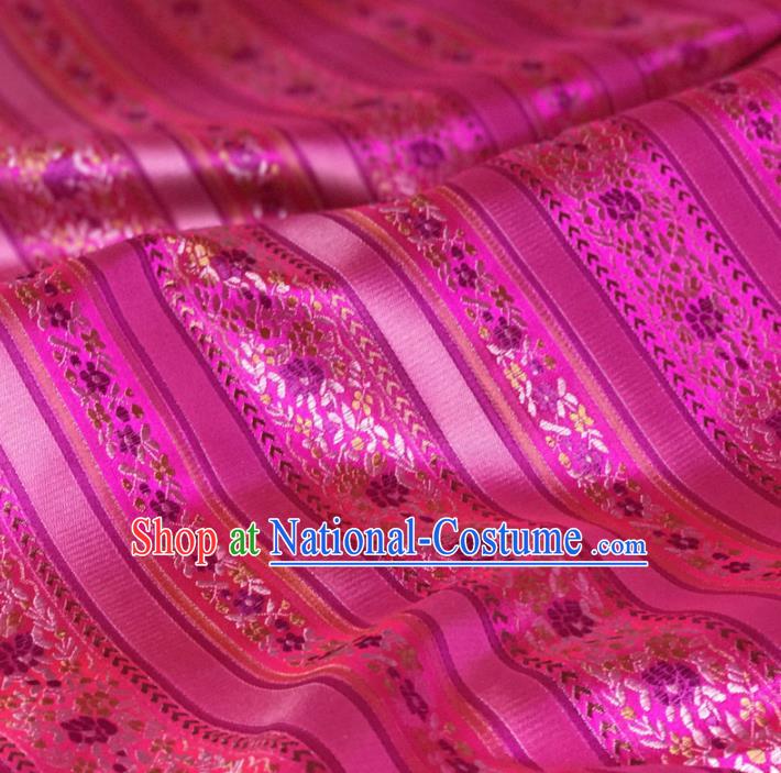 Asian Chinese Classical Design Pattern Rosy Brocade Traditional Cheongsam Satin Fabric Tang Suit Silk Material