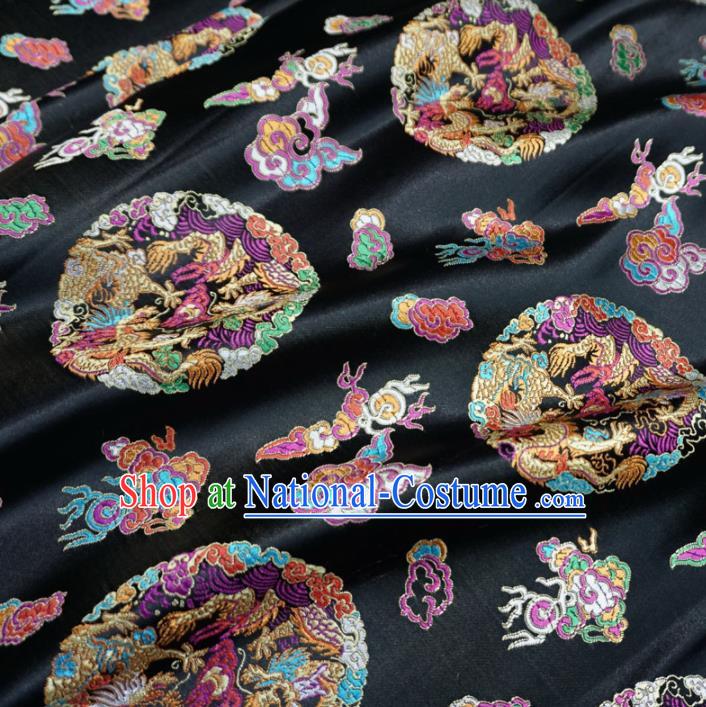 Asian Chinese Classical Dragons Design Pattern Brocade Traditional Cheongsam Satin Fabric Tang Suit Silk Material