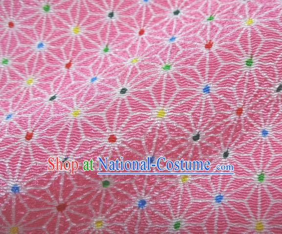 Asian Traditional Classical Pattern Pink Tapestry Satin Brocade Fabric Japanese Kimono Silk Material