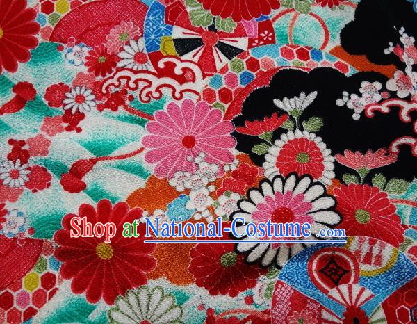 Asian Traditional Classical Pattern Tapestry Satin Nishijin Brocade Fabric Japanese Kimono Silk Material