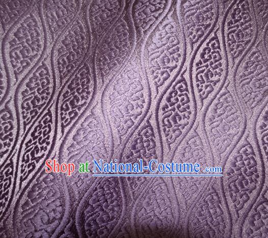 Asian Traditional Kimono Classical Pattern Purple Nishijin Brocade Tapestry Satin Fabric Japanese Silk Material