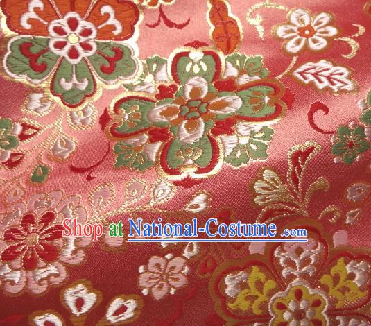 Asian Traditional Classical Pattern Damask Pink Brocade Fabric Japanese Kimono Tapestry Satin Silk Material