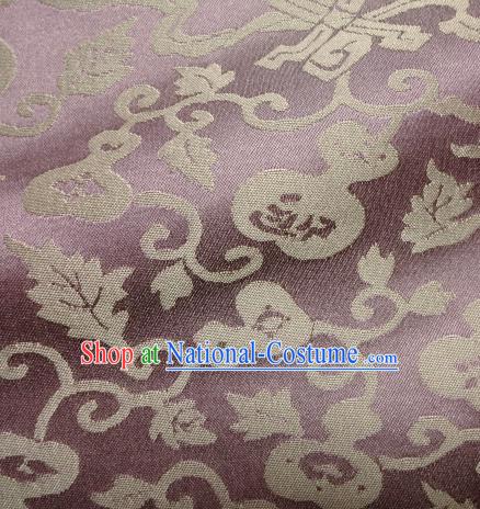 Asian Traditional Kimono Classical Calabash Pattern Purple Damask Brocade Fabric Japanese Kyoto Tapestry Satin Silk Material