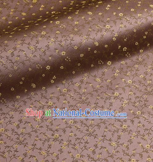 Asian Traditional Kimono Classical Vines Flower Pattern Purple Damask Brocade Fabric Japanese Kyoto Tapestry Satin Silk Material