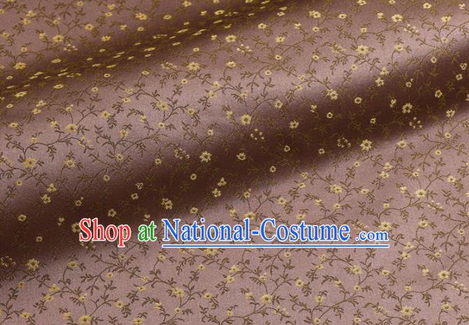 Asian Traditional Kimono Classical Vines Flower Pattern Purple Damask Brocade Fabric Japanese Kyoto Tapestry Satin Silk Material