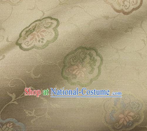 Asian Traditional Kimono Classical Lotus Pattern White Damask Brocade Fabric Japanese Kyoto Tapestry Satin Silk Material