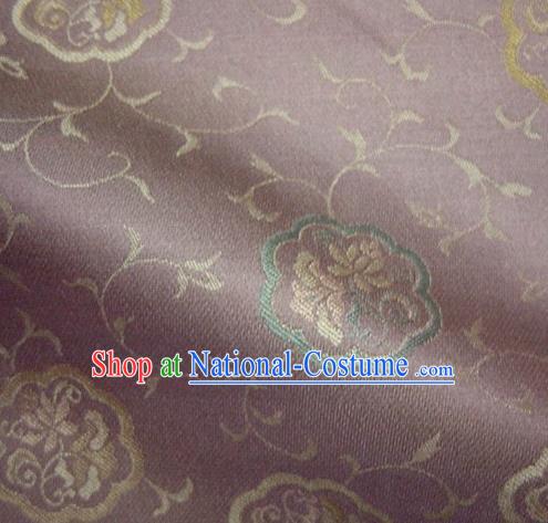 Asian Traditional Kyoto Kimono Classical Lotus Pattern Purple Damask Brocade Fabric Japanese Tapestry Satin Silk Material