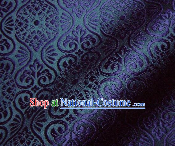 Asian Traditional Kyoto Kimono Brocade Classical Pattern Purple Damask Fabric Japanese Tapestry Satin Silk Material