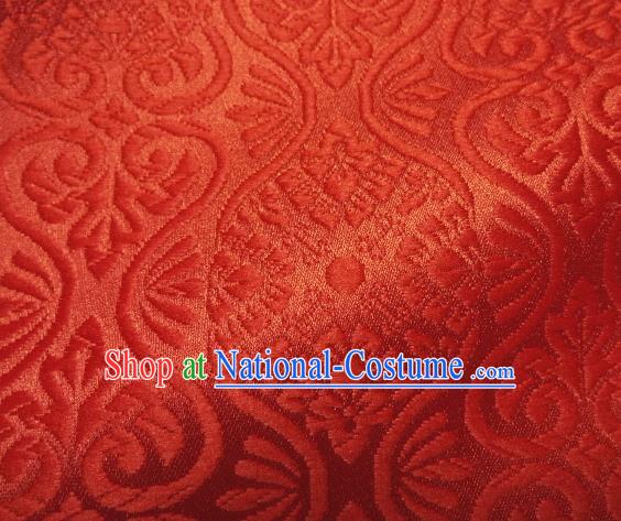 Asian Traditional Kyoto Kimono Brocade Classical Pattern Light Red Damask Fabric Japanese Tapestry Satin Silk Material