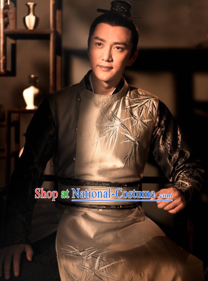 The Story Of MingLan Chinese Ancient Song Dynasty Imperial Academy Officer Embroidered Costume for Men