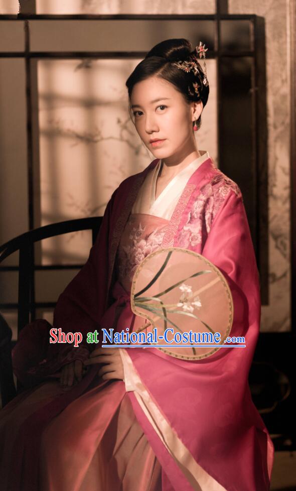 Drama The Story Of MingLan Chinese Song Dynasty Nobility Lady Historical Costume Ancient Concubine Embroidered Hanfu Dress for Women