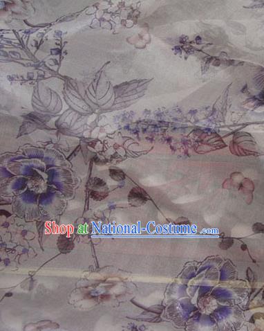 Asian Traditional Fabric Classical Peony Pattern Watered Gauze Brocade Chinese Satin Silk Material