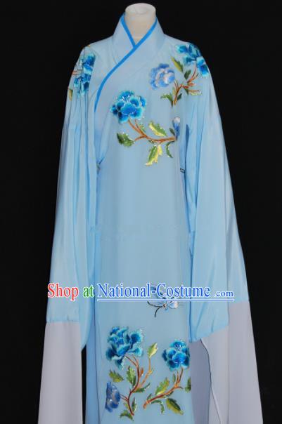 Chinese Traditional Beijing Opera Niche Blue Robe Peking Opera Scholar Embroidered Costume for Men