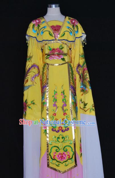 Chinese Traditional Beijing Opera Peri Yellow Dress Peking Opera Princess Embroidered Costume for Women