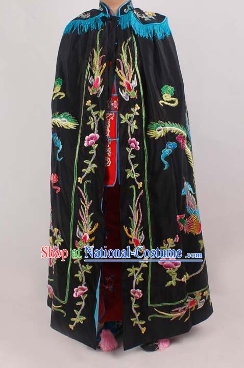 Chinese Traditional Beijing Opera Diva Embroidered Black Cloak Ancient Imperial Concubine Costume for Women