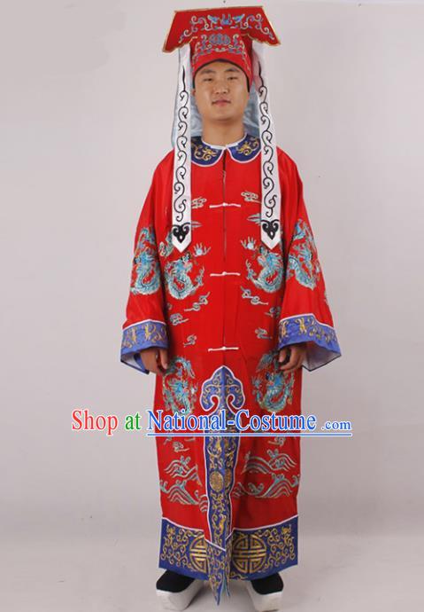 Chinese Traditional Beijing Opera Takefu Red Clothing Ancient Imperial Bodyguard Costume for Men