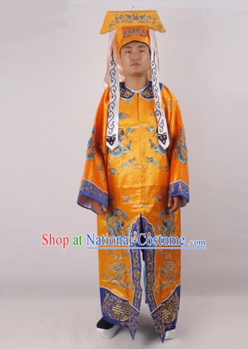 Chinese Traditional Beijing Opera Takefu Golden Clothing Ancient Imperial Bodyguard Costume for Men