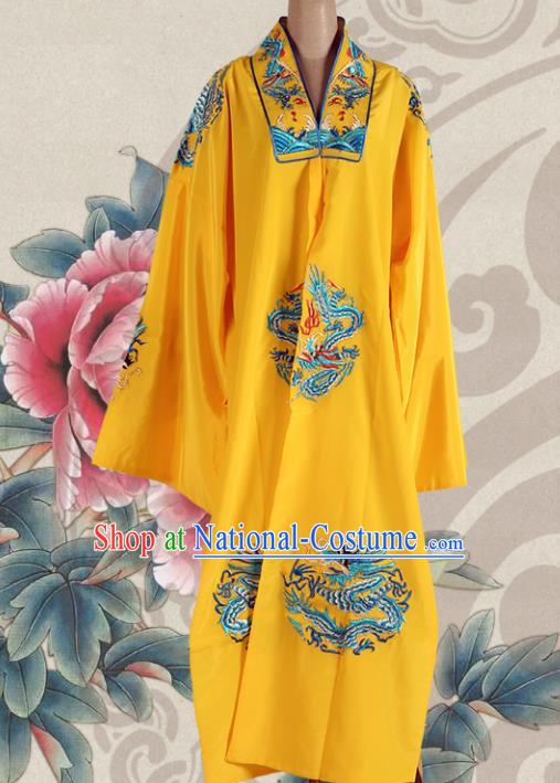 Chinese Traditional Beijing Opera Old Men Yellow Robe Ancient Landlord Costume for Men