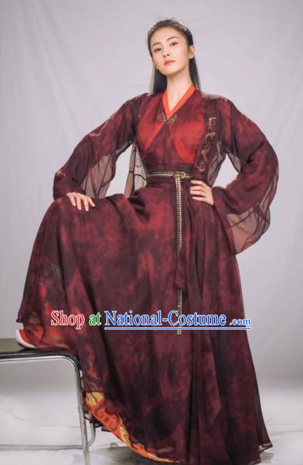 Chinese Ancient Swordswoman Hanfu Dress Drama Zhao Yao Female Knight Traditional Costume for Women