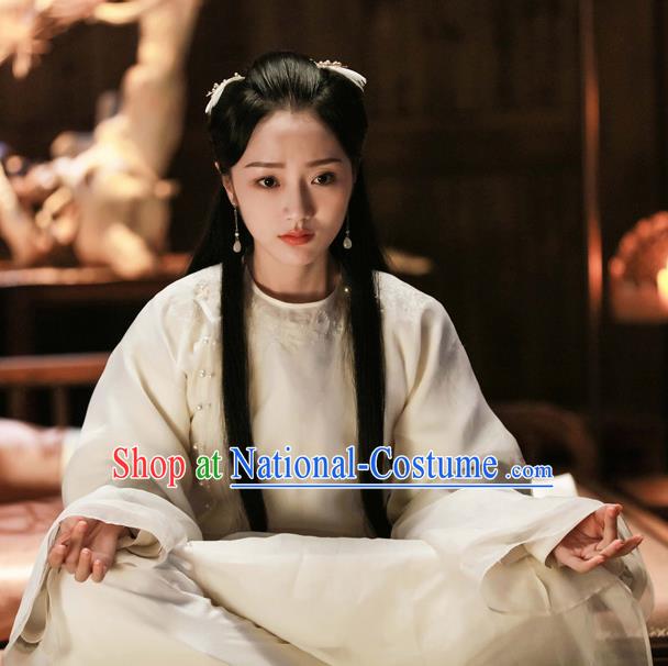 Chinese Ancient Royal Princess Embroidered Hanfu Dress Drama Zhao Yao Swordswoman Traditional Costume and Headpiece for Women