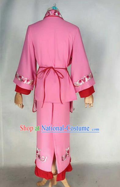 Chinese Traditional Beijing Opera Young Lady Embroidered Dress Ancient Maidservants Pink Costume for Women