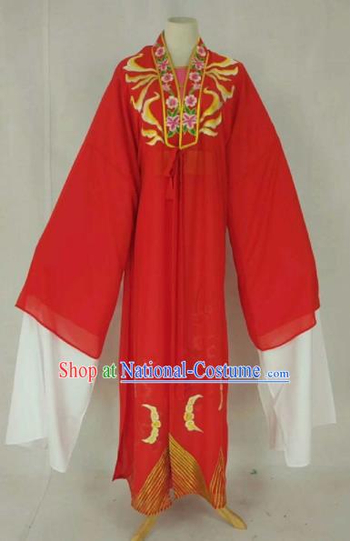 Chinese Traditional Beijing Opera Niche Red Cloak Ancient Scholar Embroidered Costume for Men