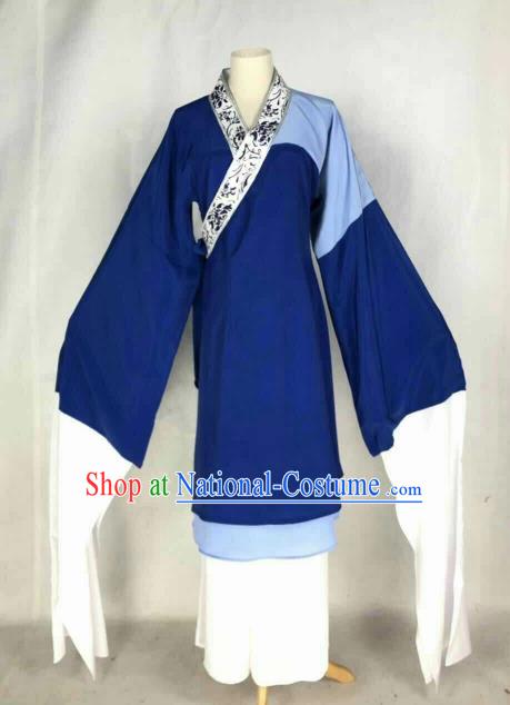 Chinese Traditional Beijing Opera Poor Lady Dress Ancient Beggar Blue Costume for Women