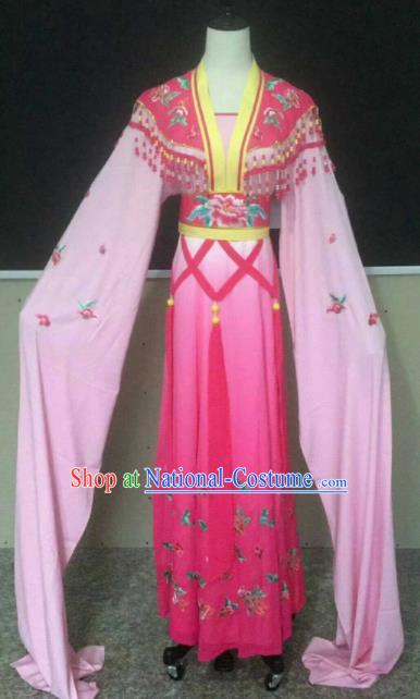 Chinese Traditional Beijing Opera Actress Pink Dress Ancient Peri Princess Embroidered Costume for Women