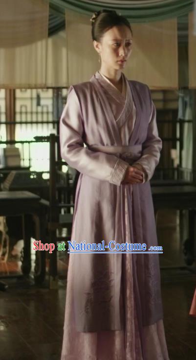 Traditional Chinese Ancient Maidservant Embroidered Dress Drama The Story Of MingLan Replica Costume for Women