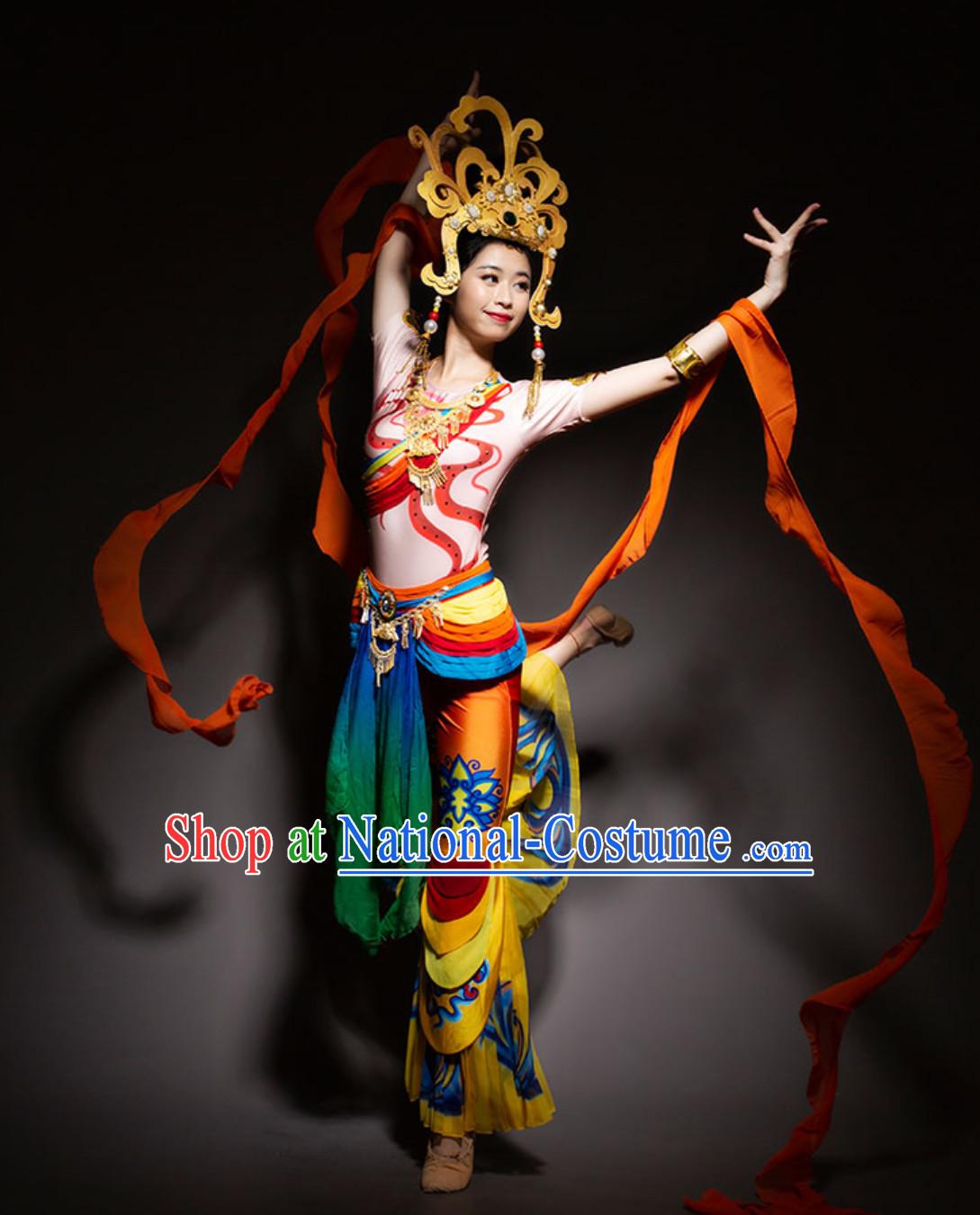 Ancient Chinese Handmade White Tara Deity Costume Complete Set