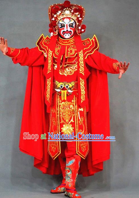 Chinese Traditional Sichuan Opera Face Changing Embroidered Red Costume Complete Set