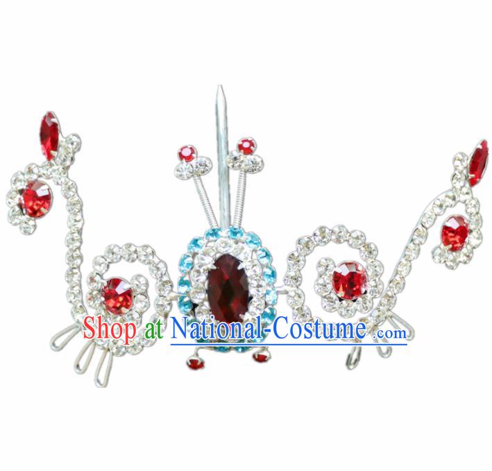 Chinese Ancient Princess Crystal Hairpins Traditional Peking Opera Artiste Hair Accessories for Women