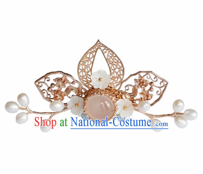 Chinese Traditional Hanfu Hair Accessories Ancient Princess Golden Hairpins Hair Crown for Women