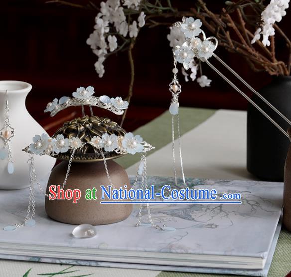 Chinese Traditional Hanfu Hair Accessories Ancient Princess Flowers Hairpins Complete Set for Women