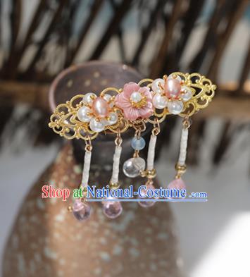 Chinese Ancient Princess Flower Hairpins Traditional Hanfu Hair Accessories for Women