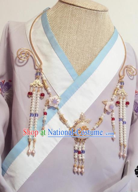 Chinese Traditional Hanfu Necklace Accessories Ancient Princess Necklet for Women