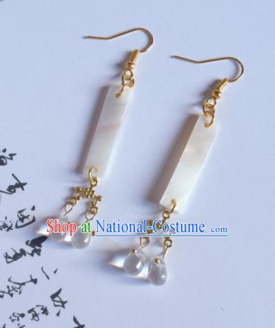 Chinese Traditional Hanfu Ear Accessories Ancient Princess Hanfu Jade Earrings for Women