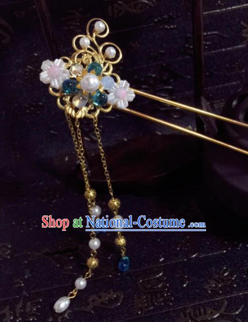 Chinese Ancient Princess Tassel Step Shake Hairpins Traditional Hanfu Hair Accessories for Women