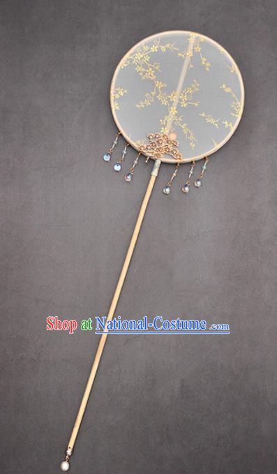 Chinese Traditional Hanfu Fans Ancient Princess Round Fans for Women