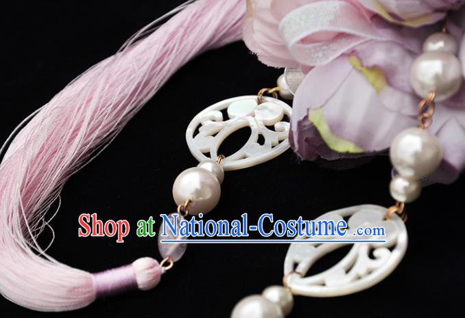 Chinese Traditional Hanfu Shell Waist Accessories Ancient Princess Tassel Pendant for Women