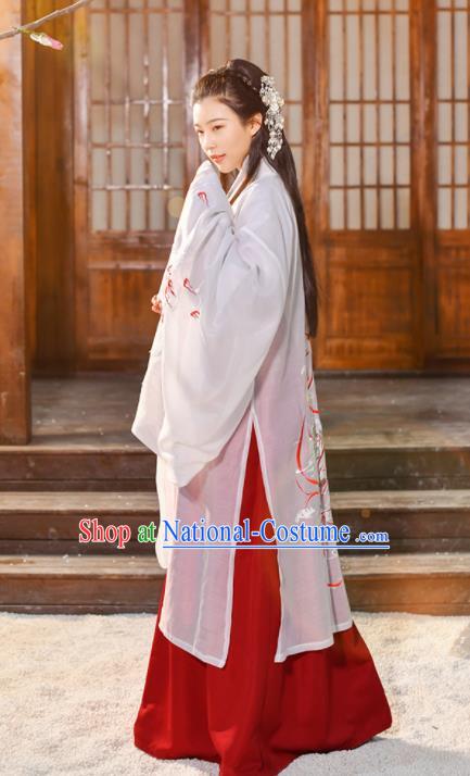 Traditional Chinese Jin Dynasty Female Knight Historical Costume Ancient Swordswomen Hanfu Dress for Women