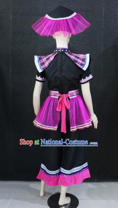 Chinese Traditional Zhuang Nationality Embroidered Clothing Ethnic Folk Dance Costume for Women