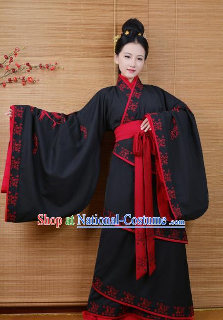 Chinese Ancient Imperial Concubine Traditional Hanfu Dress Han Dynasty Palace Embroidered Historical Costume for Women