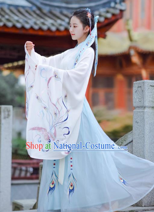 Chinese Ancient Traditional Costume Jin Dynasty Court Princess Hanfu Dress for Women