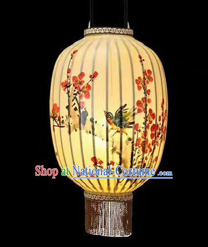 22 Inch Chinese Traditional Handmade Lantern Painting Plum Blossom Bamboo Weaving Palace Lanterns