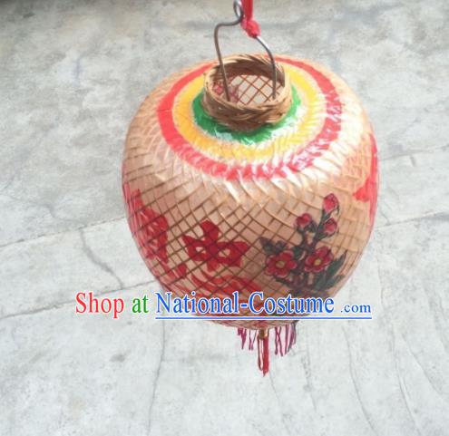 Chinese Traditional Bamboo Weaving Lantern Handmade Dragon Pattern Oil Paper Palace Lanterns