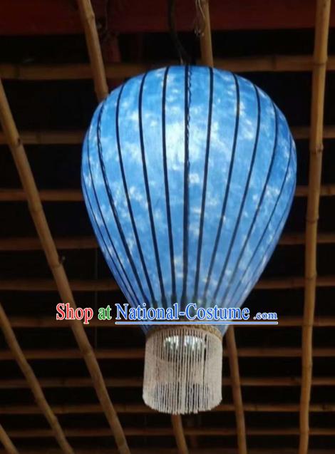 Chinese Traditional New Year Hanging Lantern Handmade Blue Vase Palace Lanterns