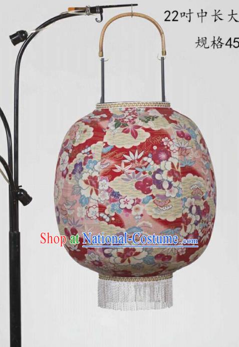 Chinese Traditional New Year Hanging Lantern Handmade Printing Flowers Red Palace Lanterns