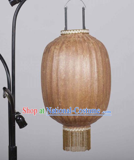 Chinese Traditional New Year Hanging Lantern Handmade Brown Oil Paper Palace Lanterns