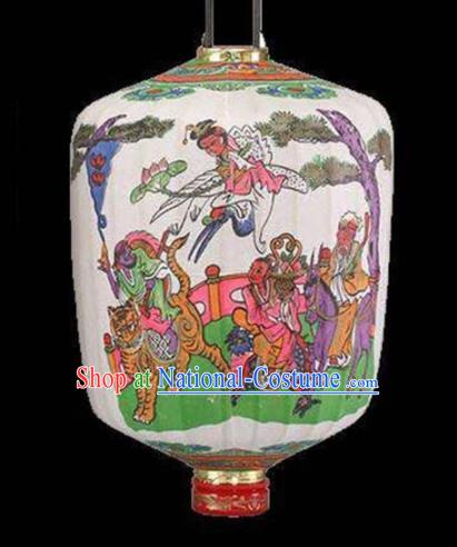 Chinese Traditional Sacrifice Palace Lantern Handmade New Year Printing White Lanterns